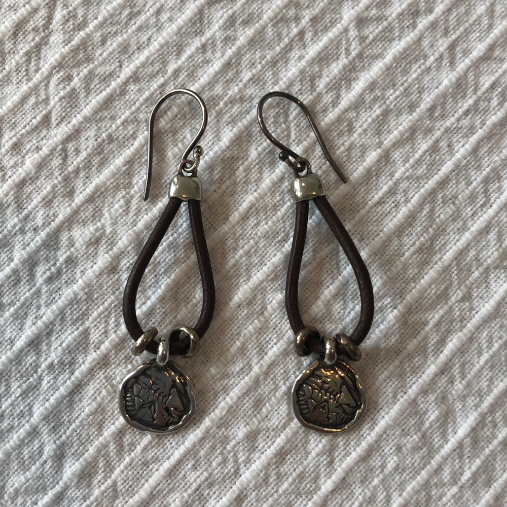Sterling & leather earrings!